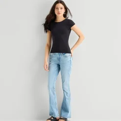 Arizona Womens Juniors Low Rise Bootcut Jean