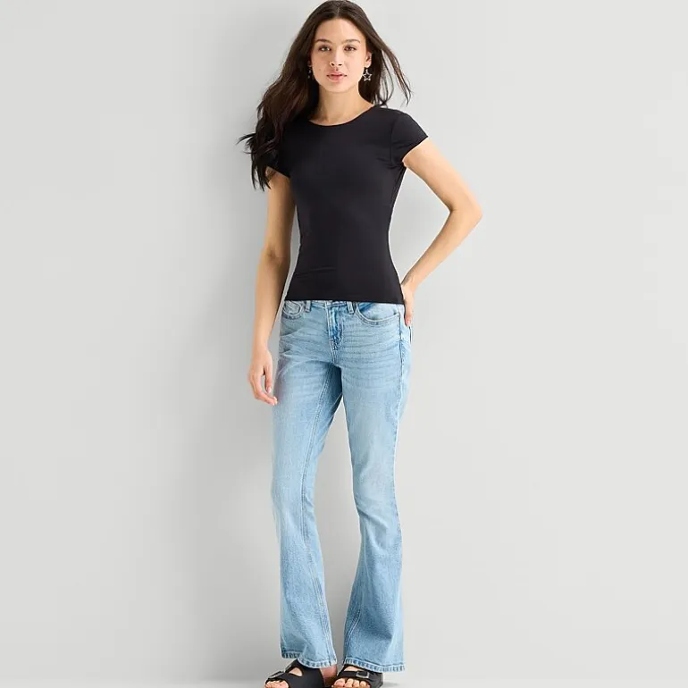 Arizona Womens Juniors Low Rise Bootcut Jean