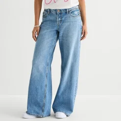Arizona Womens Juniors Low Rise Baggy Fit Jean