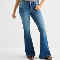Arizona Womens Juniors Low Rise Flare Leg Jean