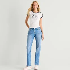 Arizona Womens Juniors Low Rise Straight Leg Jean