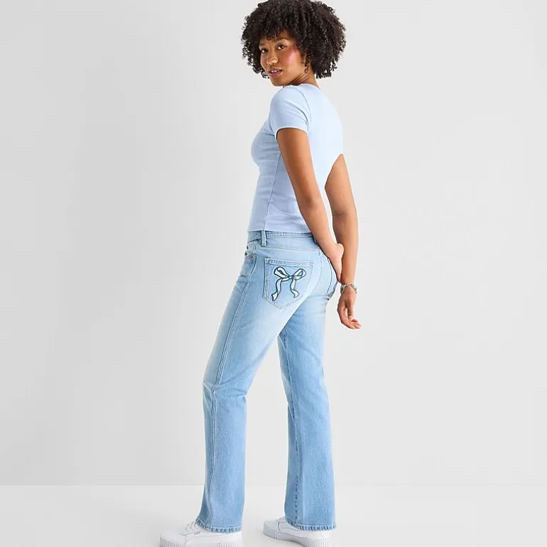 Arizona Womens Juniors Low Rise Straight Leg Jean