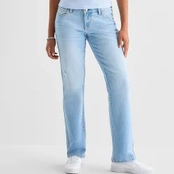 Arizona Womens Juniors Low Rise Straight Leg Jean