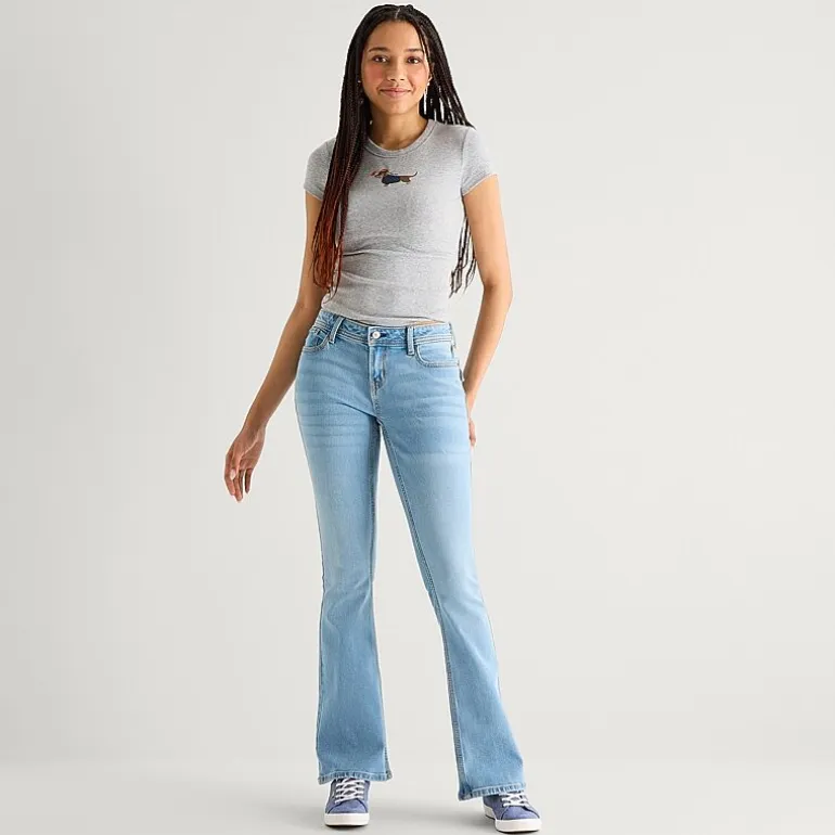 Arizona Womens Juniors Low Rise Bootcut Jean