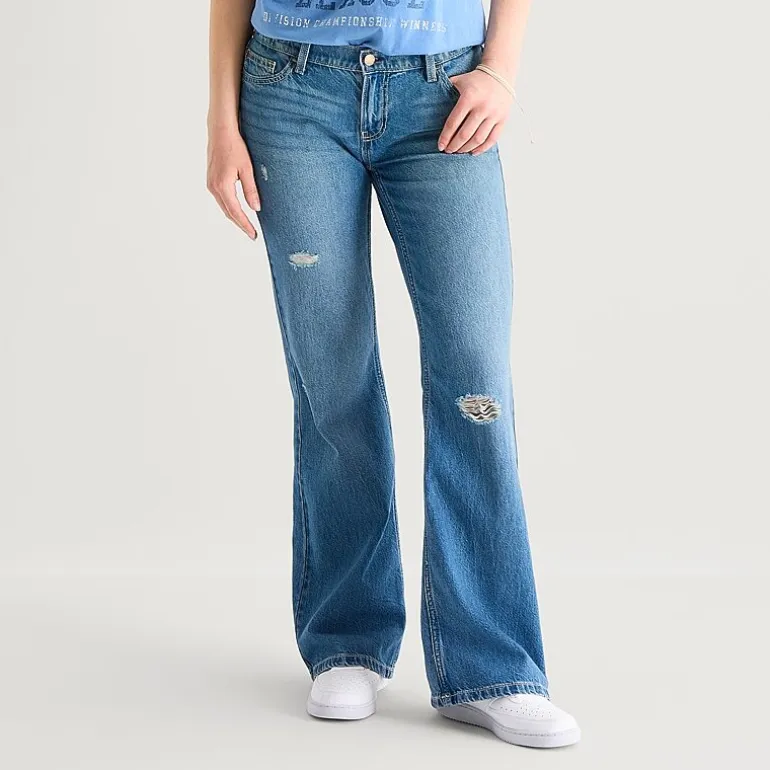 Arizona Womens Juniors Low Rise Bootcut Jean