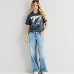 Arizona Womens Juniors Low Rise Baggy Fit Jean