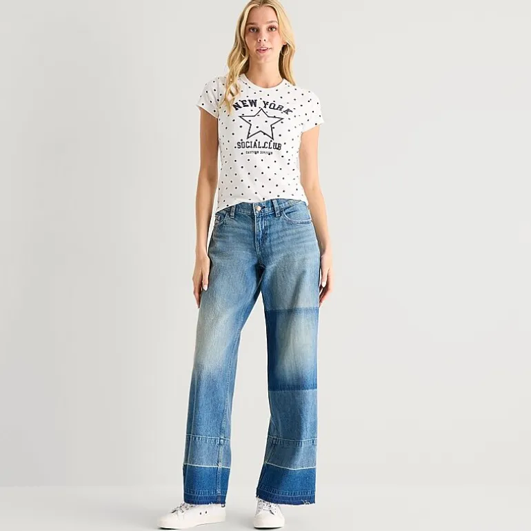 Arizona Womens Juniors Low Rise Baggy Fit Jean