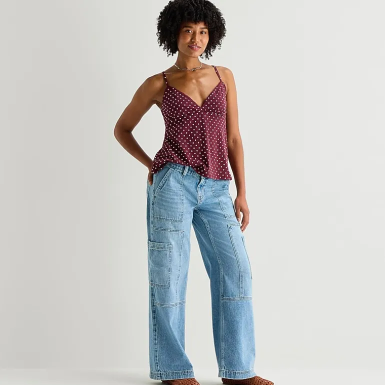 Arizona Womens Juniors Low Rise Baggy Fit Jean