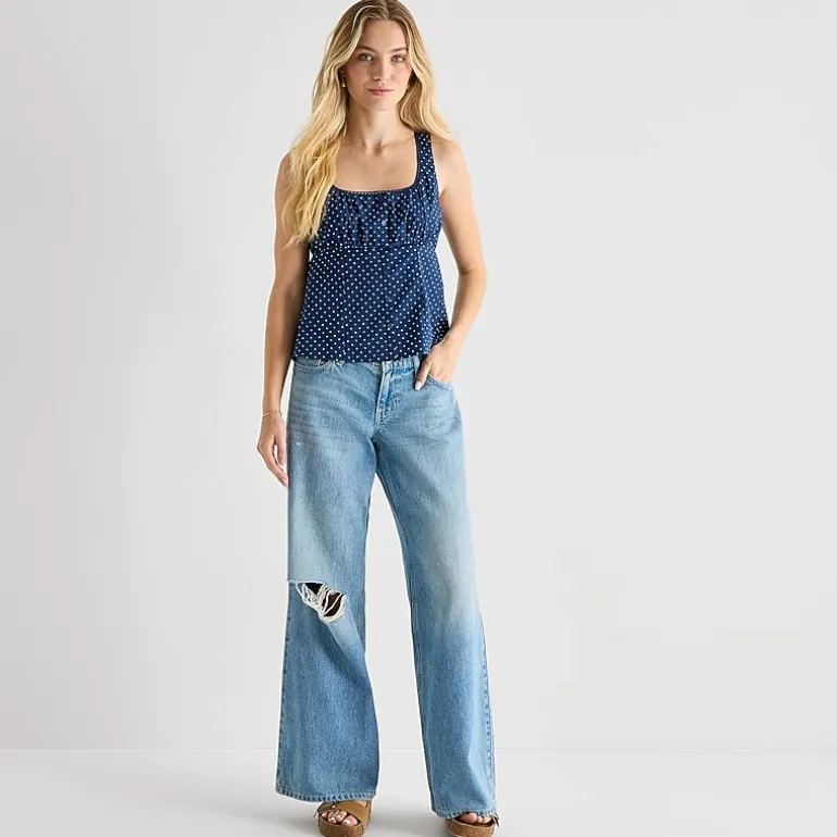 Arizona Womens Juniors Low Rise Baggy Fit Jean