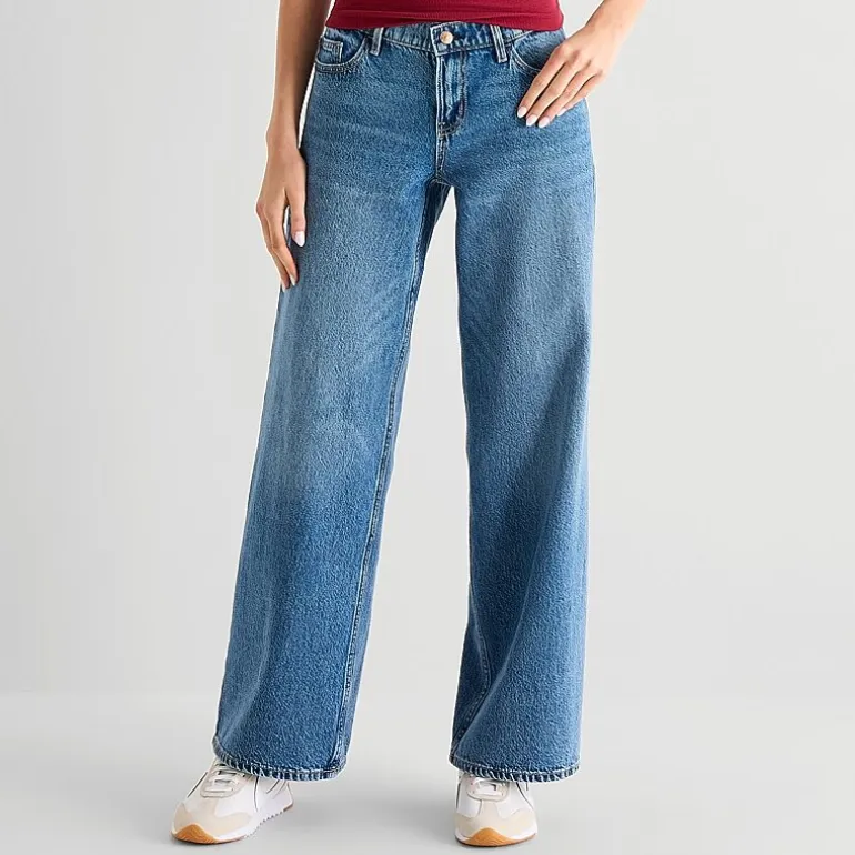 Arizona Womens Juniors Low Rise Baggy Fit Jean