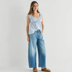 Arizona Womens Juniors Low Rise Barrel Jean