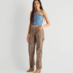 Arizona Womens Juniors Low Rise Straight Leg Jean
