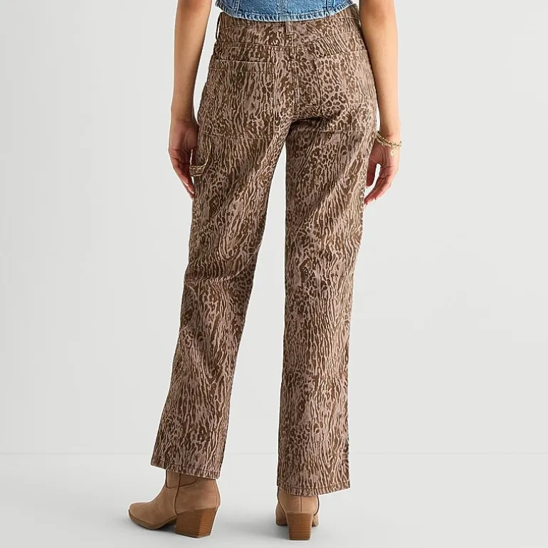 Arizona Womens Juniors Low Rise Straight Leg Jean