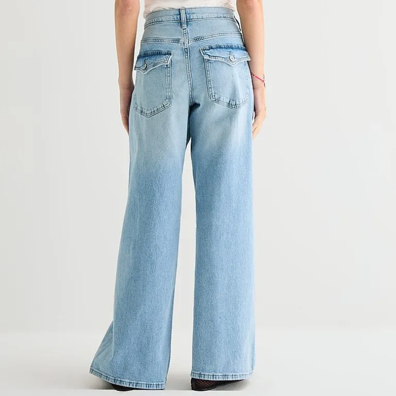 Arizona Womens Juniors Low Rise Baggy Fit Jean