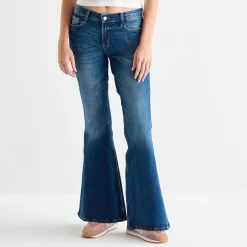 Arizona Womens Juniors Low Rise Stretch Fabric Flare Leg Jean