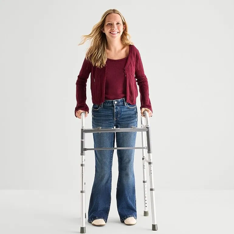 Arizona Womens Juniors Low Rise Adaptive Easy-on + Easy-off Bootcut Jean