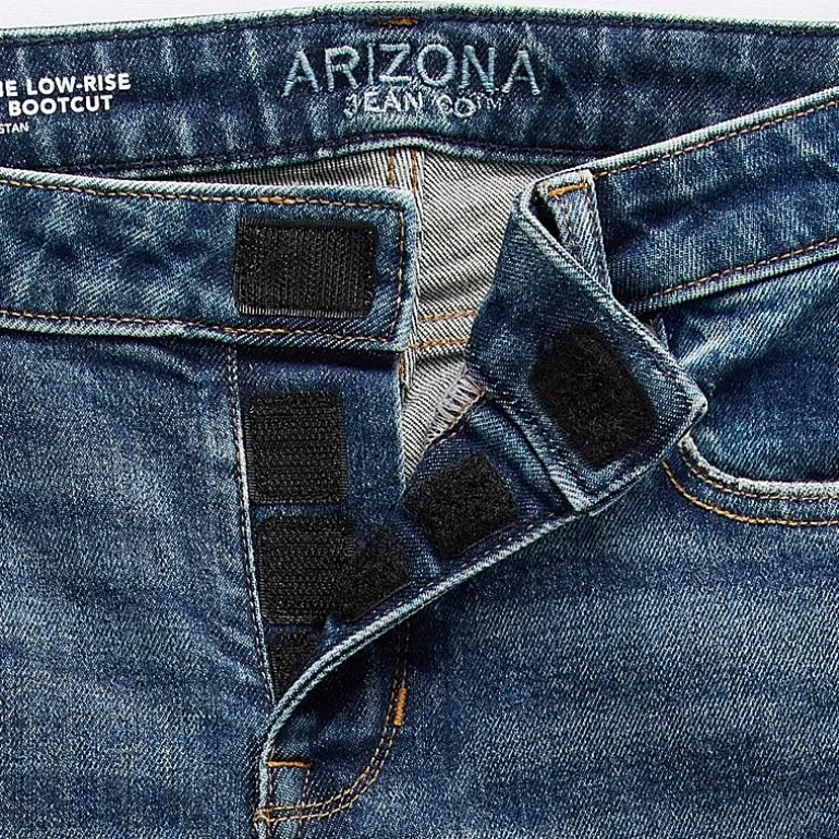 Arizona Womens Juniors Low Rise Adaptive Easy-on + Easy-off Bootcut Jean