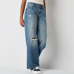 Arizona Womens Juniors Low Rise Baggy Fit Jean
