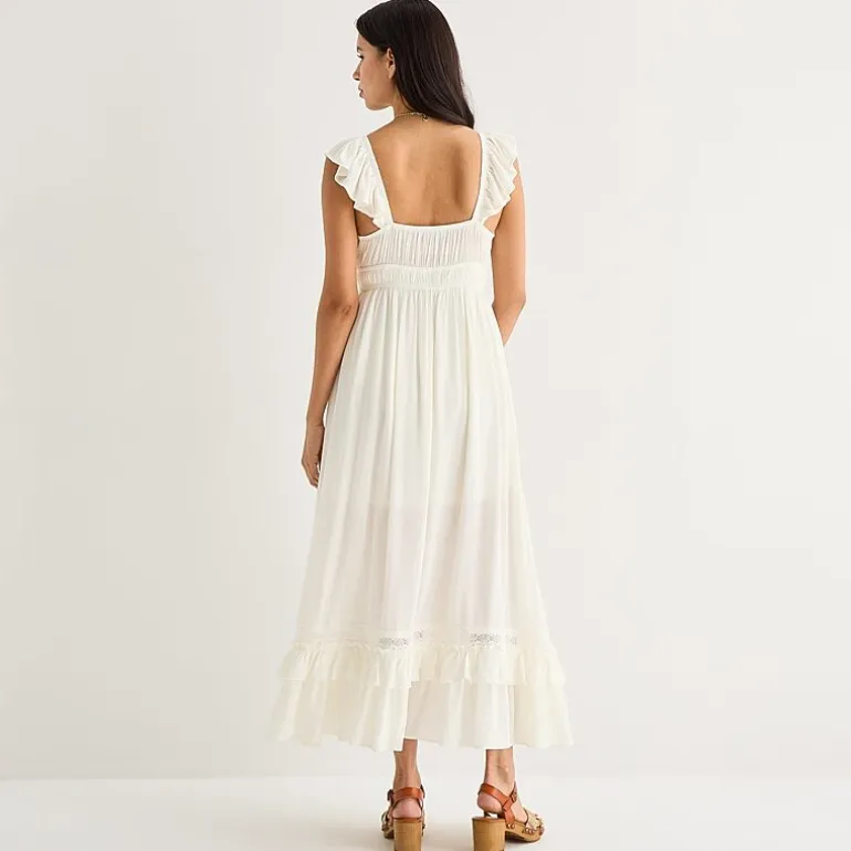 Arizona Womens Juniors Midi Square Neck Sleeveless Peasant Dress