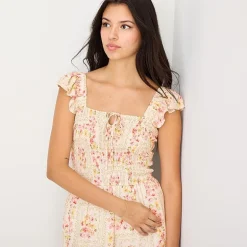 Arizona Womens Juniors Midi Sleeveless Peasant Dress