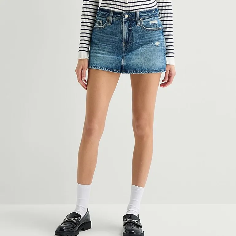 Arizona Womens Juniors Mid Rise Mini Denim Skirt