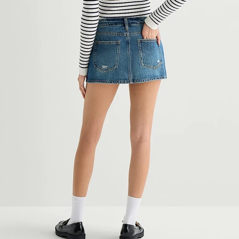 Arizona Womens Juniors Mid Rise Mini Denim Skirt