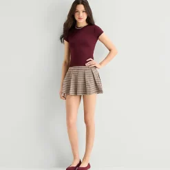Arizona Womens Juniors Mid Rise Pleated Skirt
