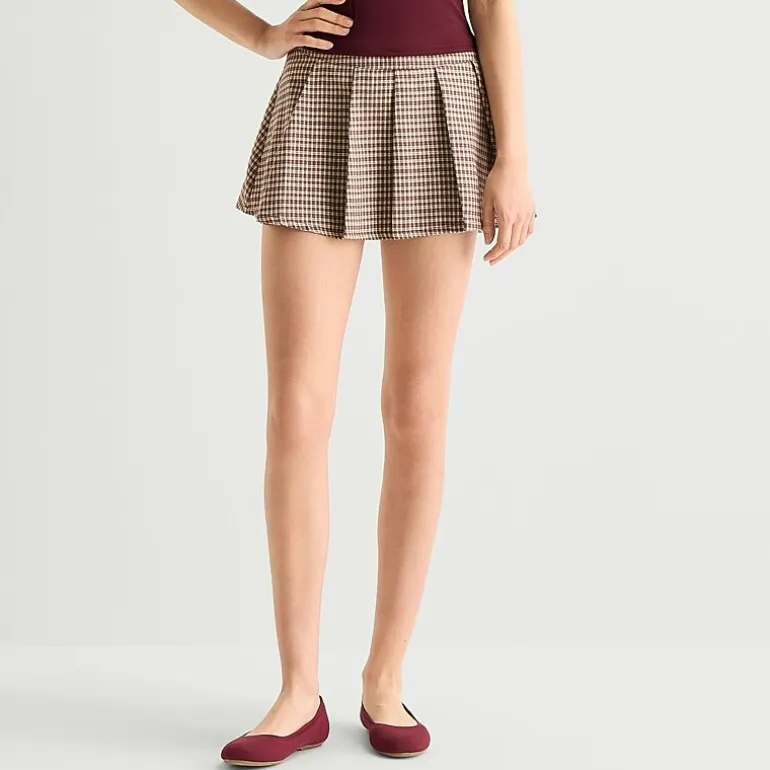 Arizona Womens Juniors Mid Rise Pleated Skirt