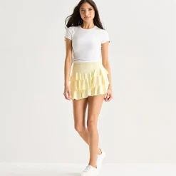 Arizona Womens Juniors Mid Rise Mini Active Pleated Skirt