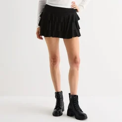 Arizona Womens Juniors Mid Rise Mini Active Pleated Skirt