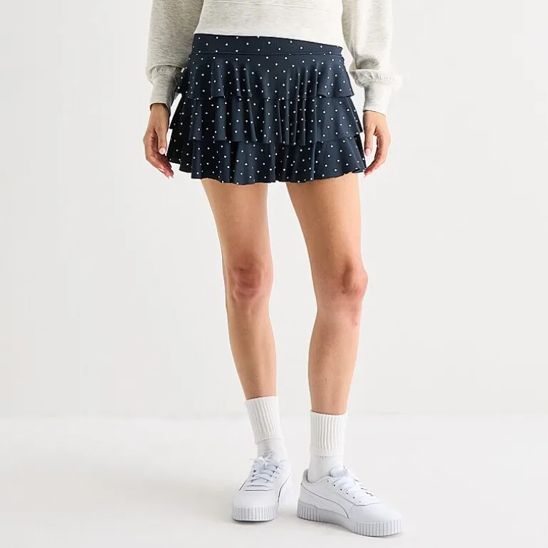 Arizona Womens Juniors Mid Rise Mini Active Pleated Skirt