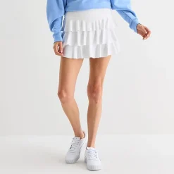Arizona Womens Juniors Mid Rise Mini Active Pleated Skirt