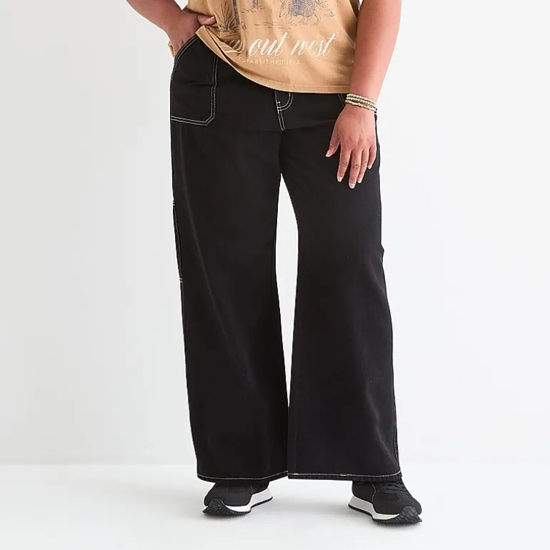 Arizona Womens Juniors Plus Highest Rise Straight Leg Jean