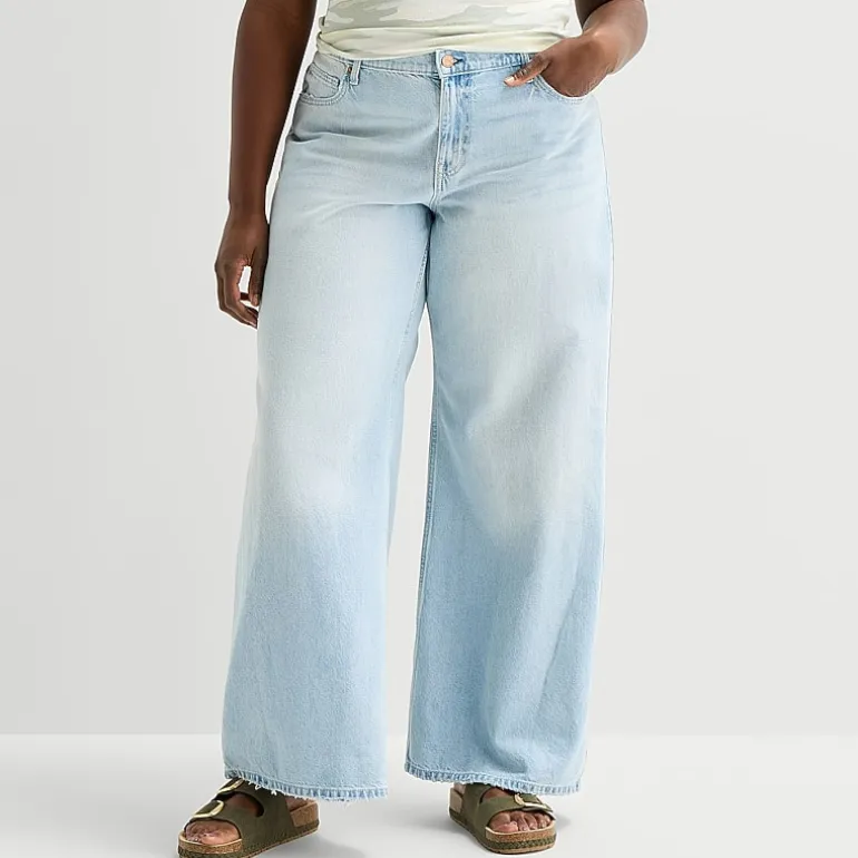 Arizona Womens Juniors Plus Low Rise Baggy Fit Jean