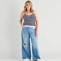 Arizona Womens Juniors Plus Low Rise Baggy Fit Jean
