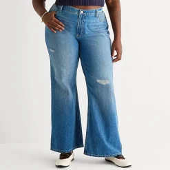 Arizona Womens Juniors Plus Low Rise Bootcut Jean