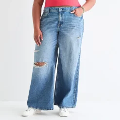 Arizona Womens Juniors Plus Low Rise Baggy Fit Jean