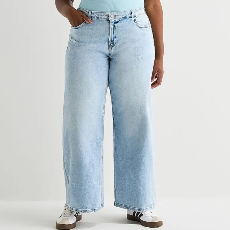 Arizona Womens Juniors Plus Low Rise Baggy Fit Jean