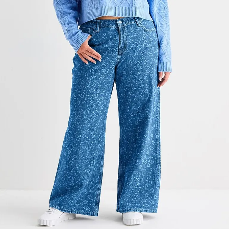 Arizona Womens Juniors Plus Low Rise Baggy Fit Jean