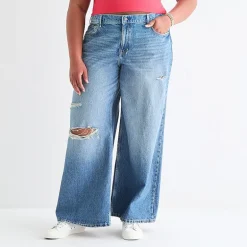 Arizona Womens Juniors Plus Low Rise Baggy Fit Jean