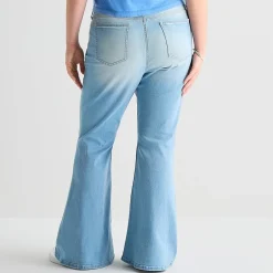 Arizona Womens Juniors Plus Low Rise Flare Leg Jean