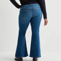 Arizona Womens Juniors Plus Low Rise Flare Leg Jean