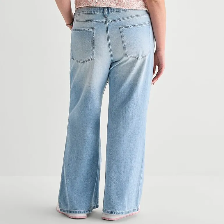 Arizona Womens Juniors Plus Low Rise Baggy Fit Jean