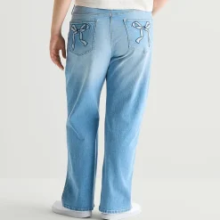 Arizona Womens Juniors Plus Low Rise Straight Leg Jean