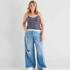 Arizona Womens Juniors Plus Low Rise Baggy Fit Jean