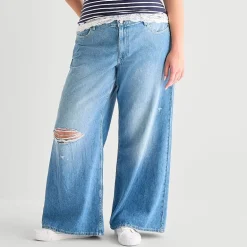 Arizona Womens Juniors Plus Low Rise Baggy Fit Jean