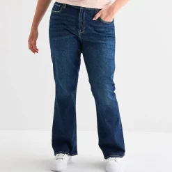 Arizona Womens Juniors Plus Mid Rise Bootcut Jean