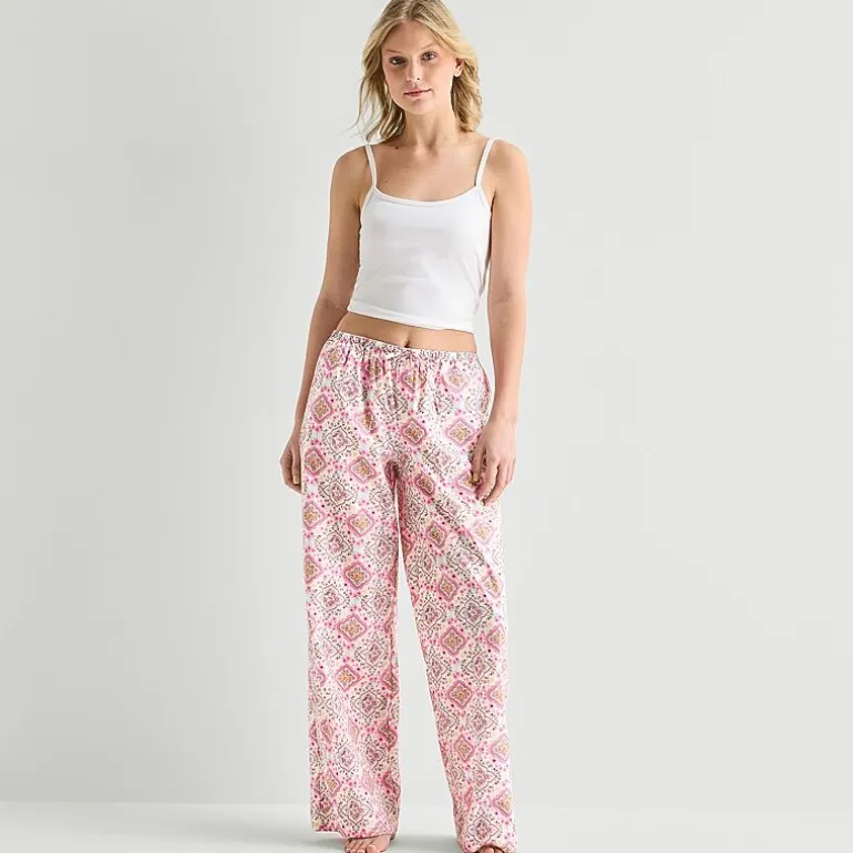 Arizona Womens Juniors Poplin Pajama Pants