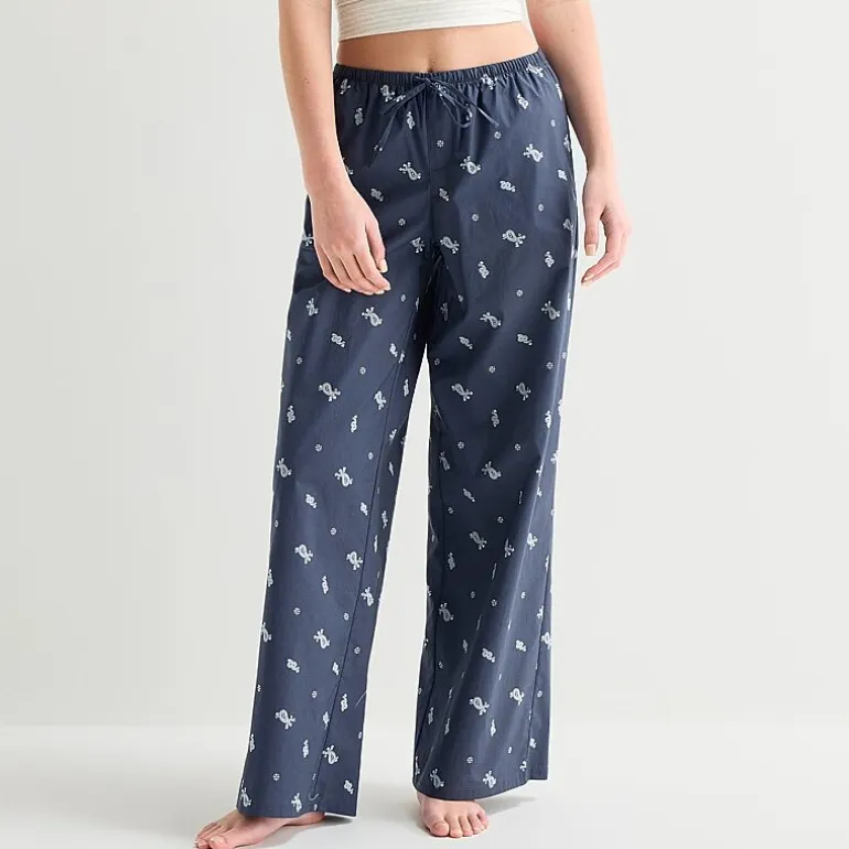 Arizona Womens Juniors Poplin Pajama Pants