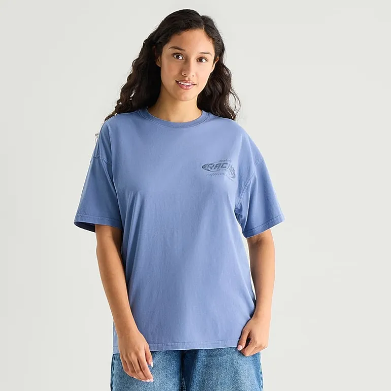 Arizona Womens Juniors Round Neck Short Sleeve Oversized Graphic T-Shirt